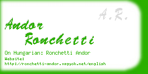 andor ronchetti business card